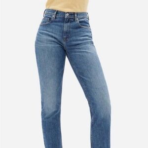 Everlane The Curvy Cheeky Jean Relaxed Fit Blue Jeans 35 Ankle